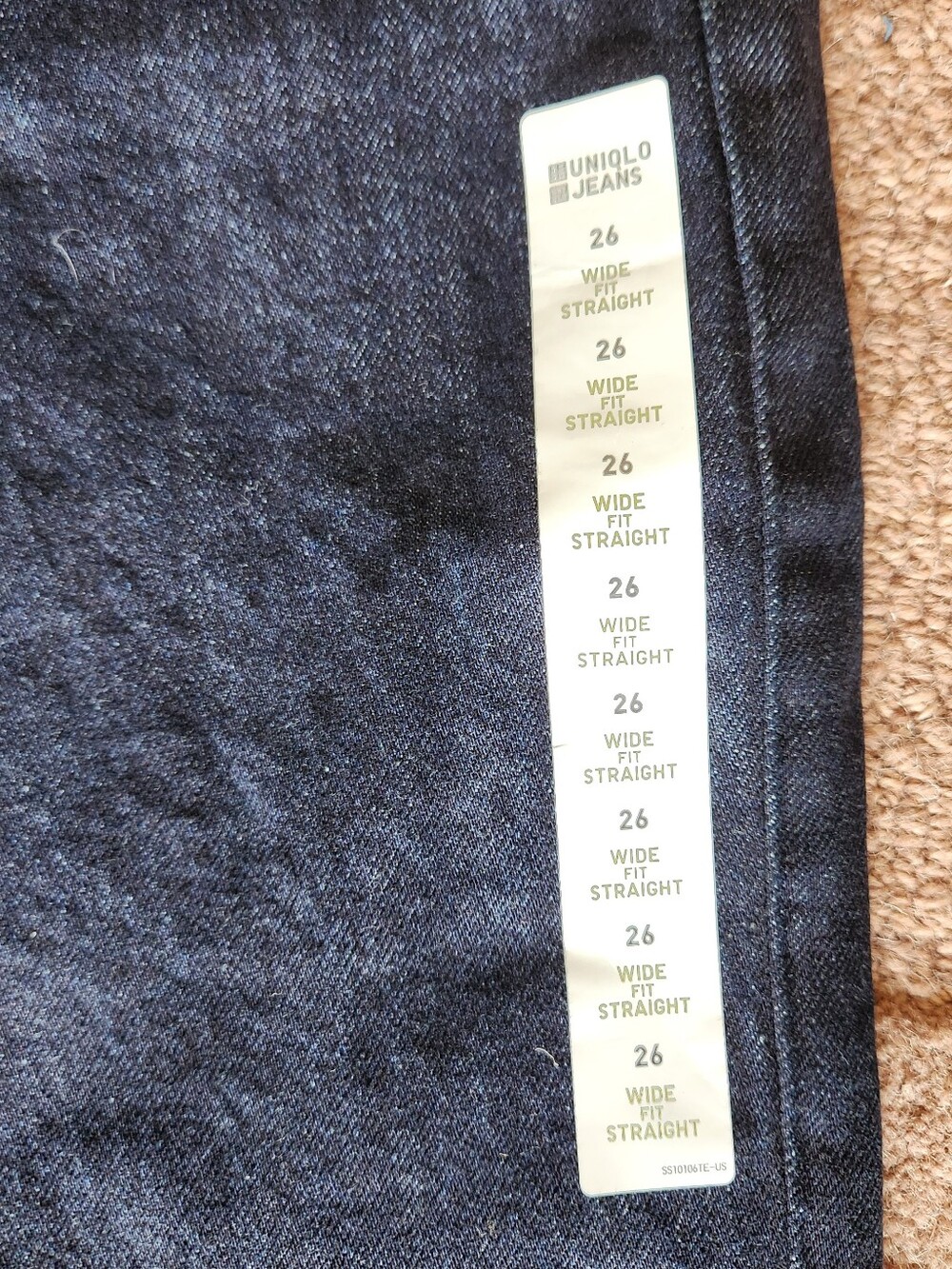 NWT Women's Uniqlo Wide Straight Jeans In Navy Dark Wash - Picture 4 of 10